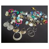 Group of costume jewelry earrings