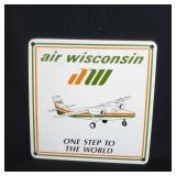 Vintage metal and porcelain Air Wisconsin sign