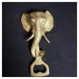 Vintage brass elephant bottle opener