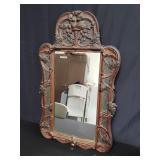 Antique grape vine carved wood mirror