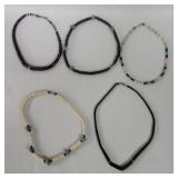 Group of ceramic beaded necklaces