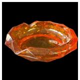 Vintage amber glass ashtray