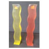 Pair of acrylic candlesticks
