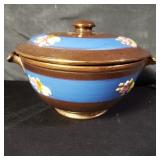 Antique copper luster covered bowl or tureen