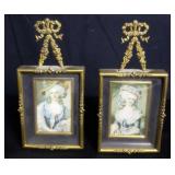 Vintage Victorian style lithographs in brass and