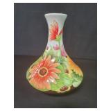 Signed J. McCall ceramic floral vase