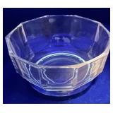 Large glow glass bowl with base silver in color