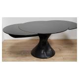 Modern fiberglass and glass top extension table