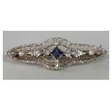 14k gold and sapphire brooch