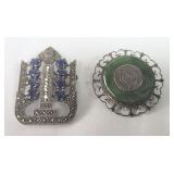 Vintage sterling silver brooch/pendants