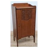 Antique tiger oak record cabinet