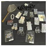 Lot of costume jewelry with mirror & brush