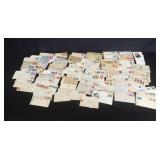 Collection of vintage stamps on envelopes