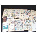 Box of new and used stamps