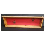 Vintage rifle display case with spur hooks