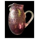 Vintage hand blown glass pitcher