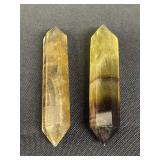Pair of yellow fluorite specimens