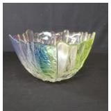 Contemporary multicolor glass bowl