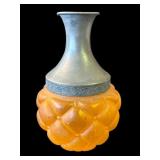 Vintage orange satin glass vase