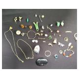 Group of costume jewelry earrings, necklaces, etc.
