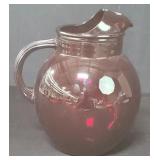Vintage ruby glass pitcher
