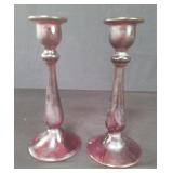 Vintage ruby glass candlesticks
