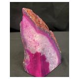 Pink agate geode stone
