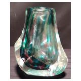 Signed studio art glass vase