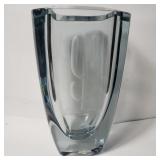 Strombergshyttan heavy etched glass vase