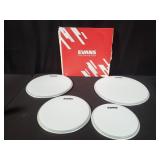 4 Evans drumheads in original box