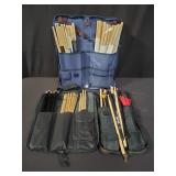 Group of drumsticks in zippered pouches