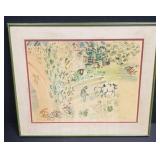 Vintage print in frame