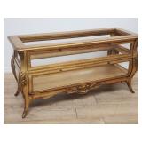 Vintage gilt wood bombe vitrine