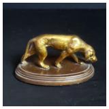 Vintage bronze hunting dog sculpture