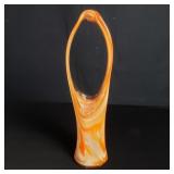 Vintage hand blown glass basket