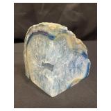 Blue agate geode stone