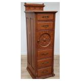 Antique tiger oak chest of drawers