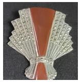 Art Deco sterling silver with agate and marcasite