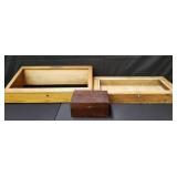 Vintage display cases and trinket box