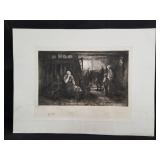 Etching pencil signed by Joseph Israel