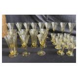 Lot of 31 vintage yellow depression glasses