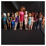 Assorted lot of eleven fashion dolls