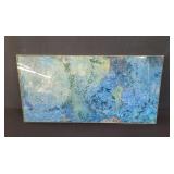 Abstract reversed painting on glass