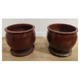 Two ceramic.  Pots 12" x 11"
