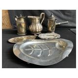 Vintage silver plate pitchers & platters