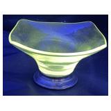 Vintage glow glass dish silver base