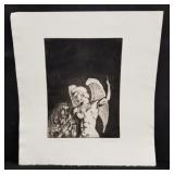 Signed and dated etching titled "the Annunciation"