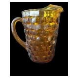 Vintage amber glass pitcher