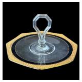 Vintage glass serving tray