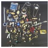 Group of costume jewelry.